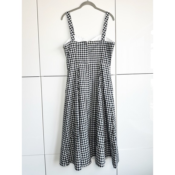 Avec Les Filles Black and White Gingham Midi Dress Size 10 Vintage Inspo Retro - Picture 6 of 11